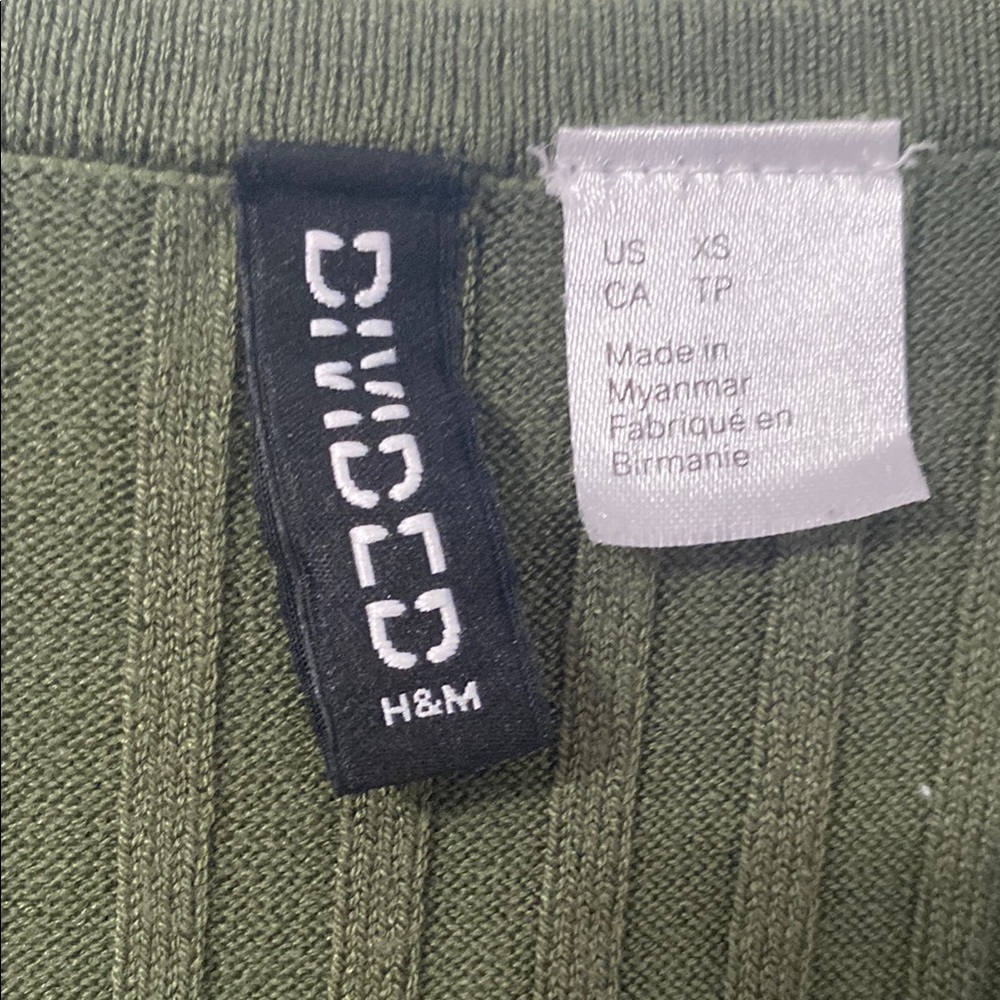 H&M Olive Green Ribbed Tank Top - Picture 2 of 3